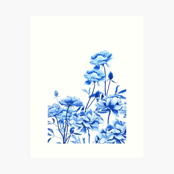 Item preview, blue peony arrangement  designed and sold by ColorandColor.