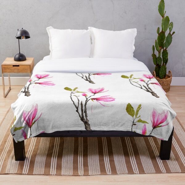 Artikelvorschau, rosa Magnolienblumenaquarell entworfen und verkauft von SelenePaintings .