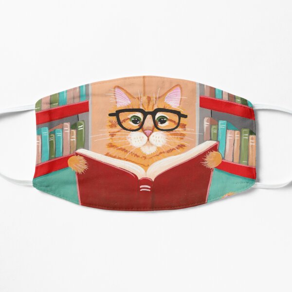 The Library Cat Flat Mask