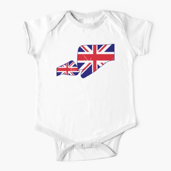 UK Baby Fist Bump Patriot Flag Series Short Sleeve Baby One-Piece