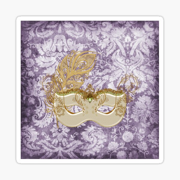 Item preview, Elegant Purple Grunge Damask Masquerade designed and sold by moondreamsmusic.
