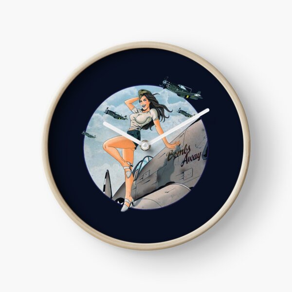 Pin-up WWII Air Force Vintage Clock