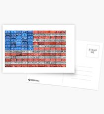 License Plate Flag of the USA United States - Michigan Plates Postcards