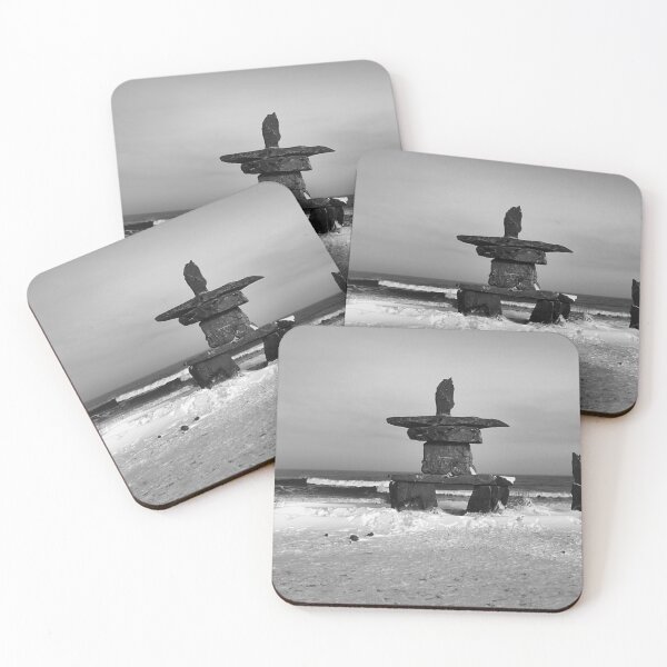 Item preview, Inuit Inukshuk on Hudson Bay in Black & White designed and sold by Carole-Anne.