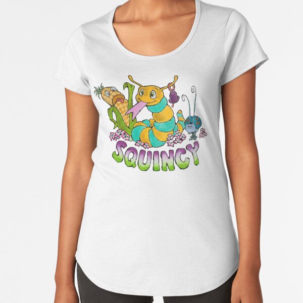 TonyToons Cute Worm Character Squincy and Friends Premium Scoop T-Shirt