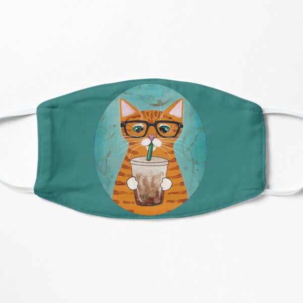 Iced Coffee Cat Flat Mask