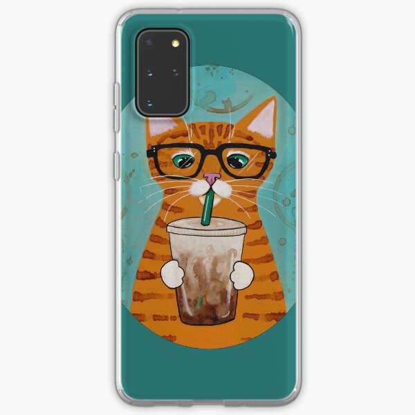 Aperçu de l'œuvre Chat au café glacé créée et vendue par KilkennyCat Art.