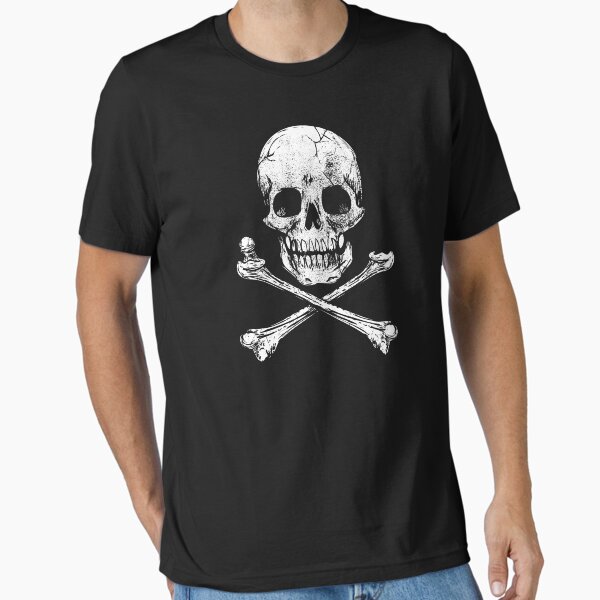 Vista previa del artículo con la obra «Calavera y huesos cruzados (diseño desgastado)», diseñado y vendido por siggyspatsky.