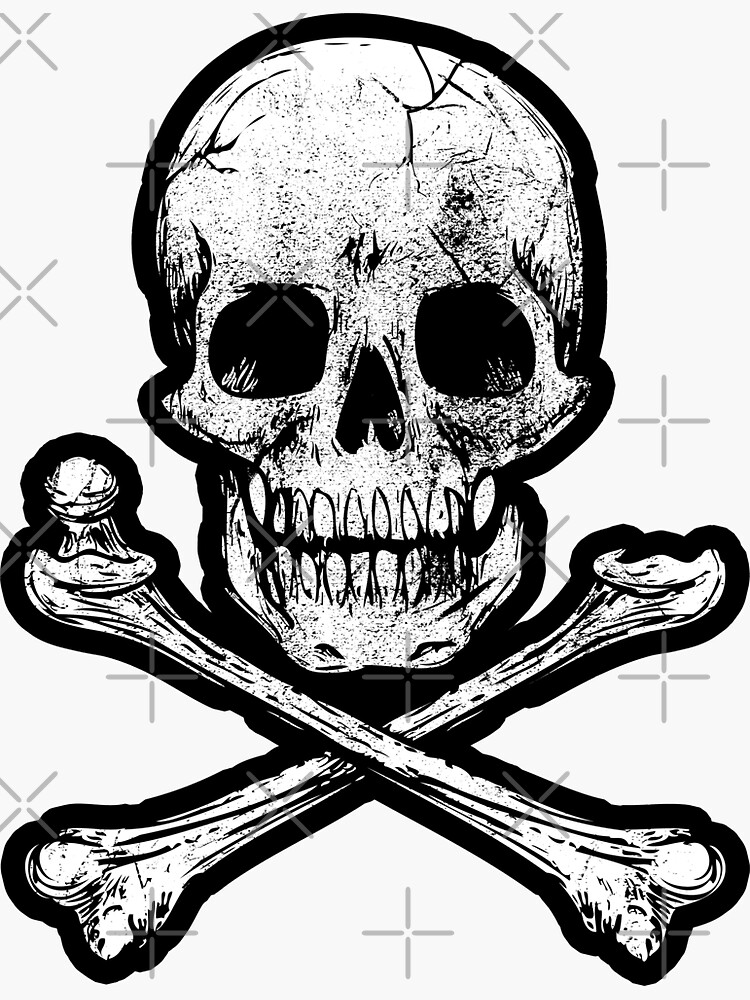 SKULL and CROSSBONES Vinyl Decal - Death's Head - Skeleton Poison Pirate