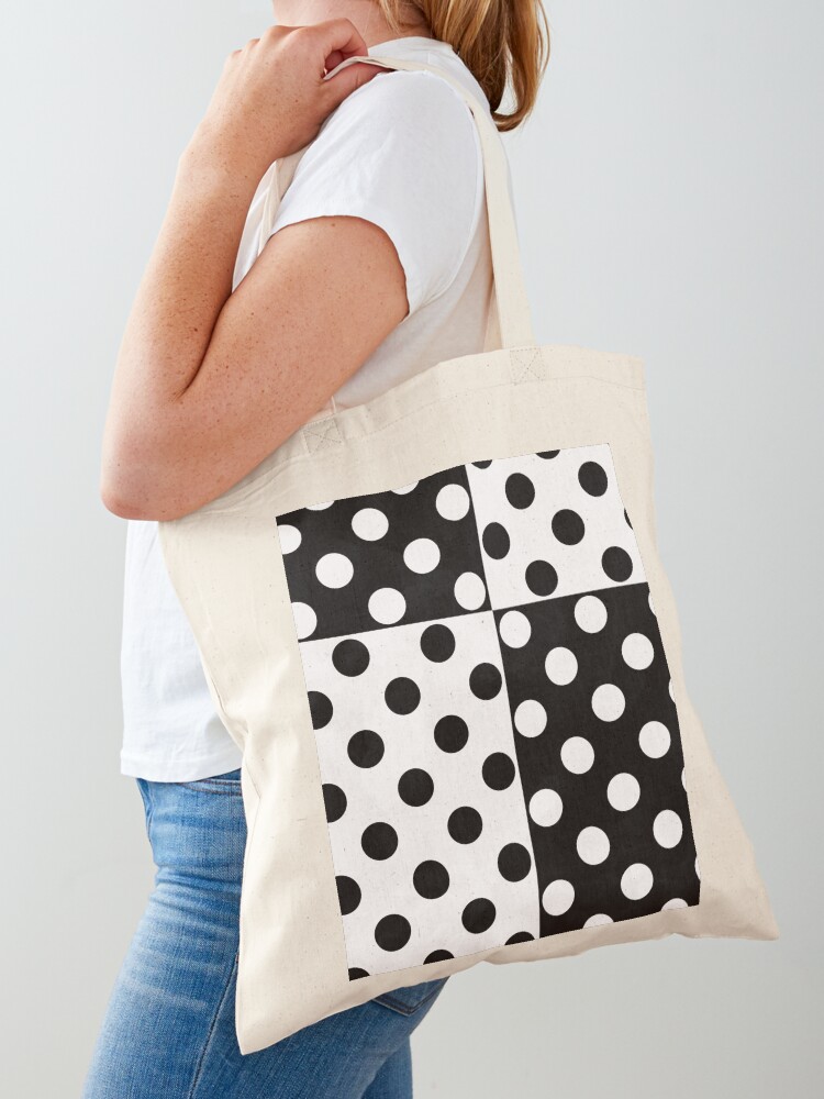 polka dot canvas bag