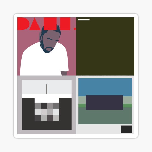 Aperçu de l'œuvre discographie de kendrick pochette d'album minimaliste créée et vendue par SimonNeedham.