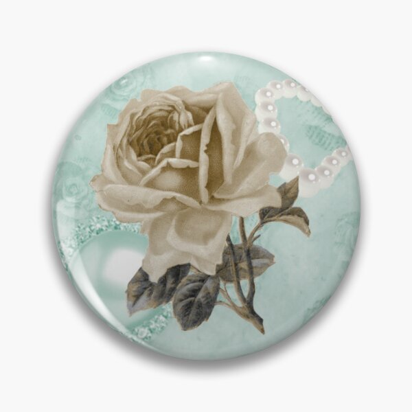 Item preview, Mint Green Ivory Roses Pearls Heart & Rhinestone designed and sold by moondreamsmusic.