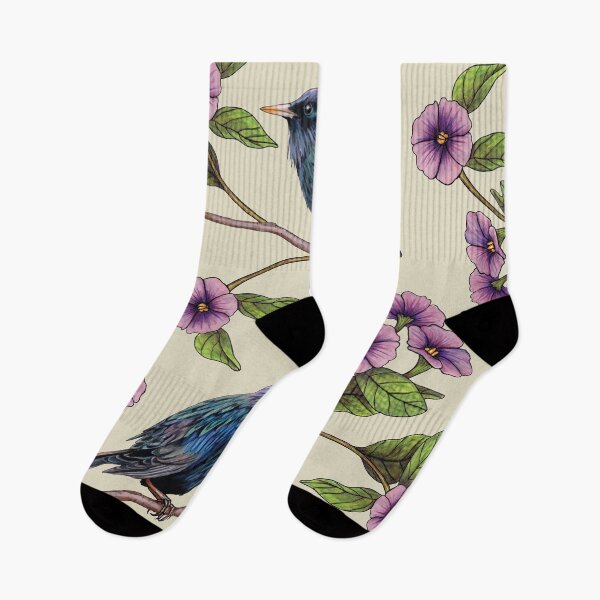 Item preview, Iridescent Blackbirds With Pink Flowers designed and sold by somecallmebeth.