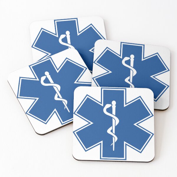 Item preview, EMT Health Care Rod of Asclepius Blue Medical Symbol designed and sold by hobrath.