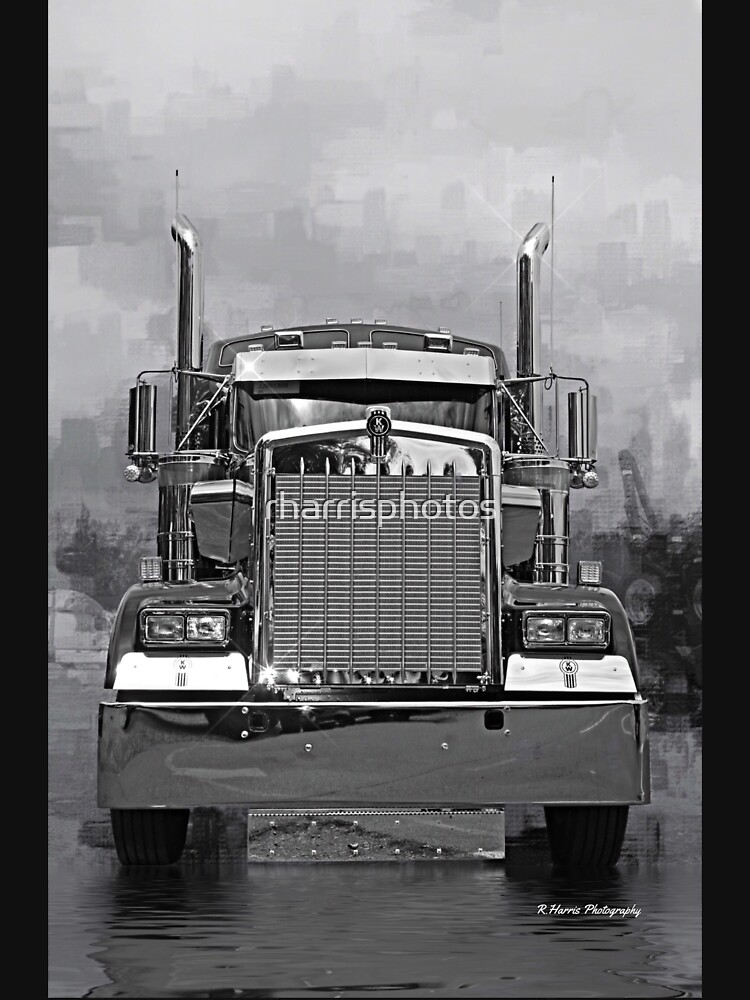 Kenworth Front View Bandw T Shirt For Sale By Rharrisphotos Redbubble Big Rigs T Shirts 6445