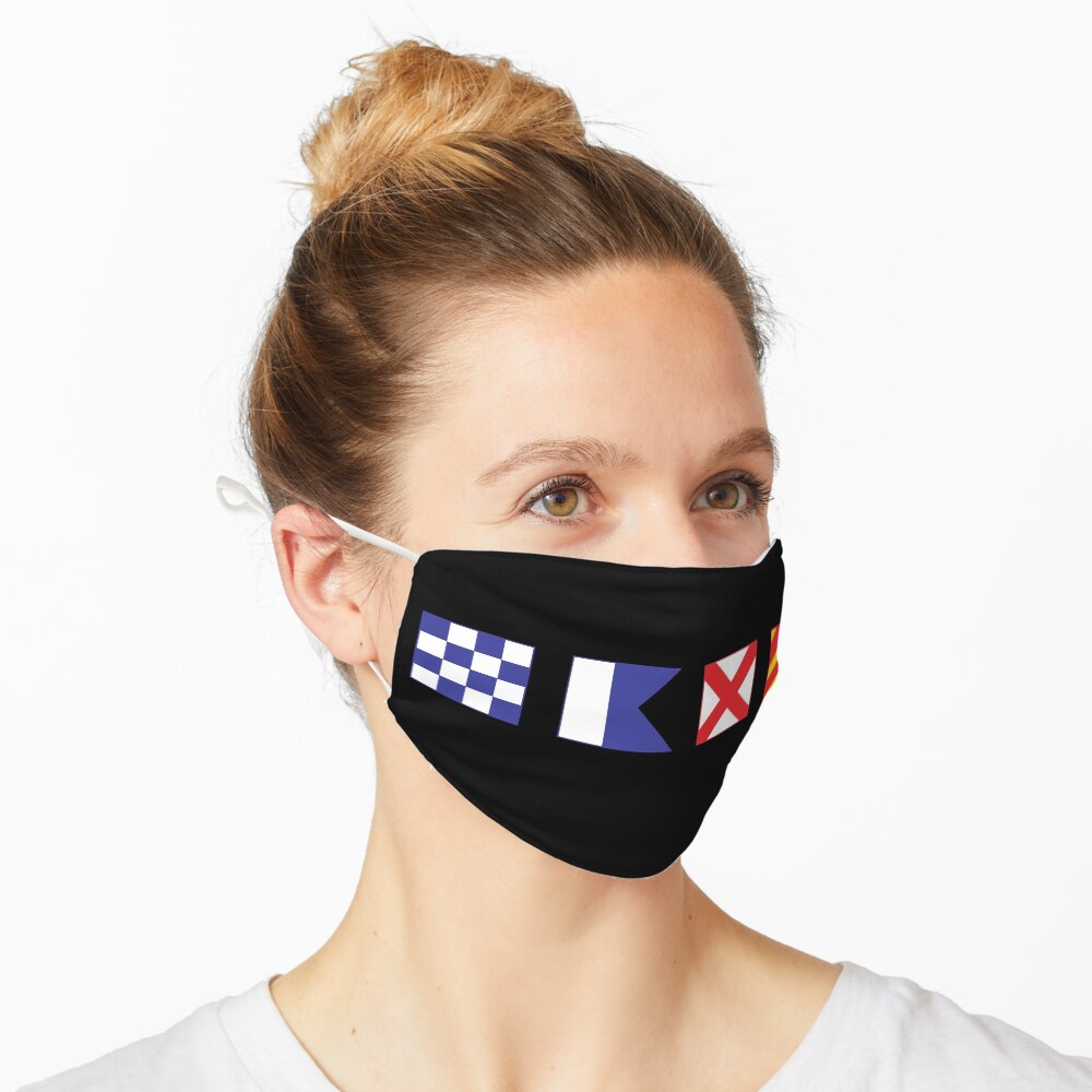 N - A - V - Y Spelled out in Signal Flags Mask