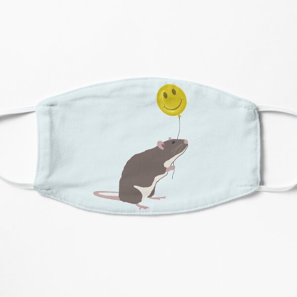 Rat with a Happy Face Balloon Flat Mask