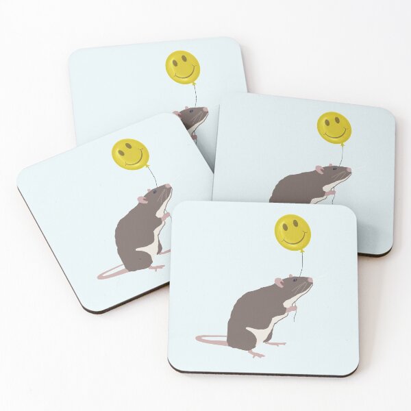 Item preview, Rat with a Happy Face Balloon designed and sold by Amy Hadden.