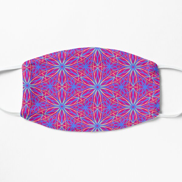 Vibrant Pink, Purple, Floral, Spring Design Flat Mask