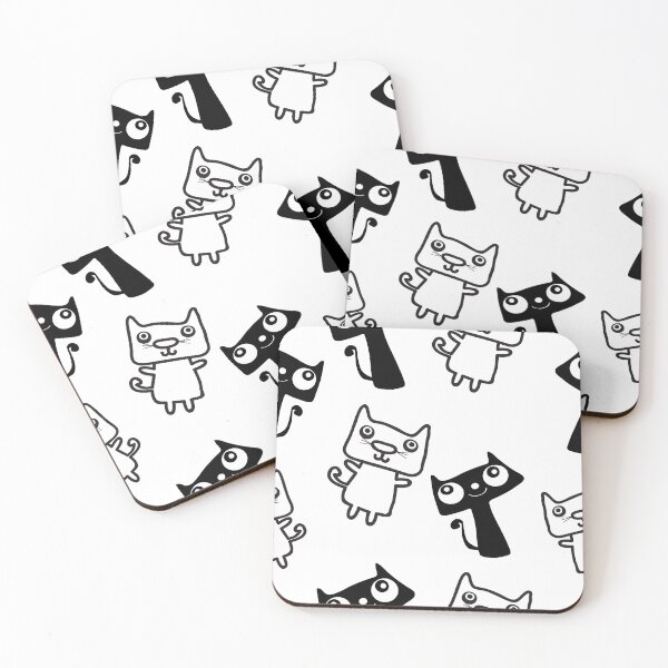 Item preview, cute black and white cat pattrn design   designed and sold by Pongbun Sangkaew.