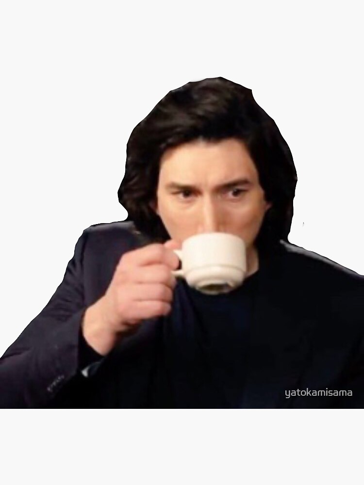 Imagen 3 de 3, Pegatina con la obra Adam Driver bebiendo ese té (4), diseñada y vendida por yatokamisama.