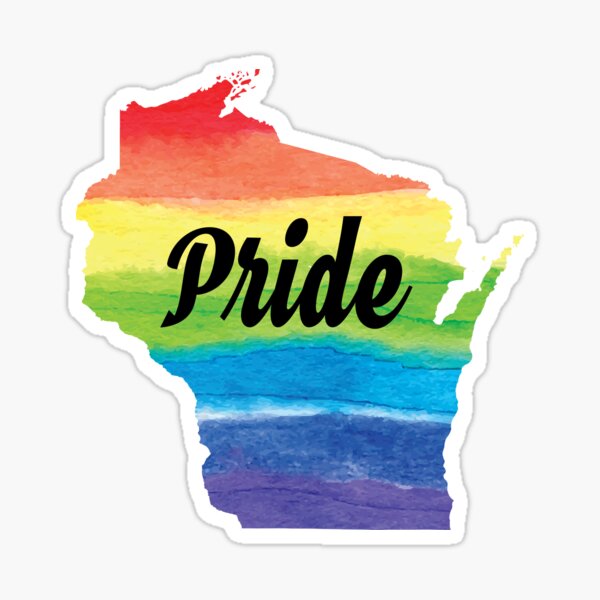 "Gay Pride Flag Wisconsin LGBT Month Lesbian Bisexual" Sticker by matt76c Redbubble