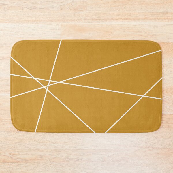 Item preview, Criss Cross Minimalist Geometric Abstract in Mustard Gold and White designed and sold by kierkegaard.