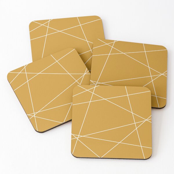 Item preview, Criss Cross Minimalist Geometric Abstract in Mustard Gold and White designed and sold by kierkegaard.