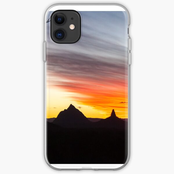 Mountains Sunset Photography (White) iPhone Soft Case