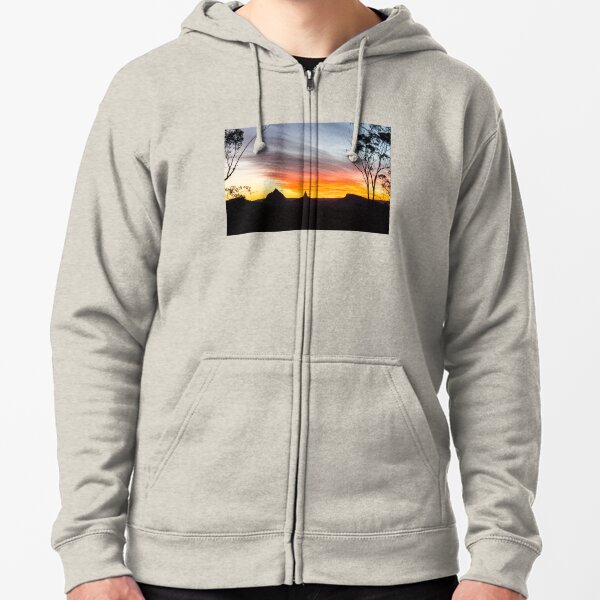 Mountains Sunset Photography (White) Zipped Hoodie