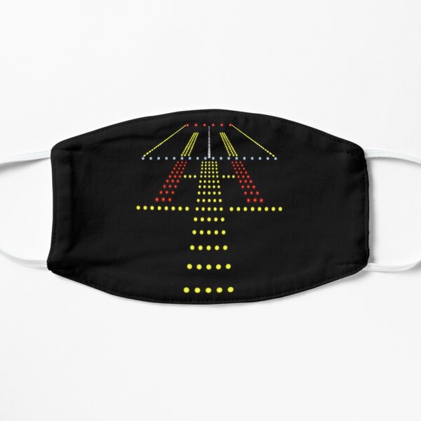 Airport Runway Lights At Night Flat Mask