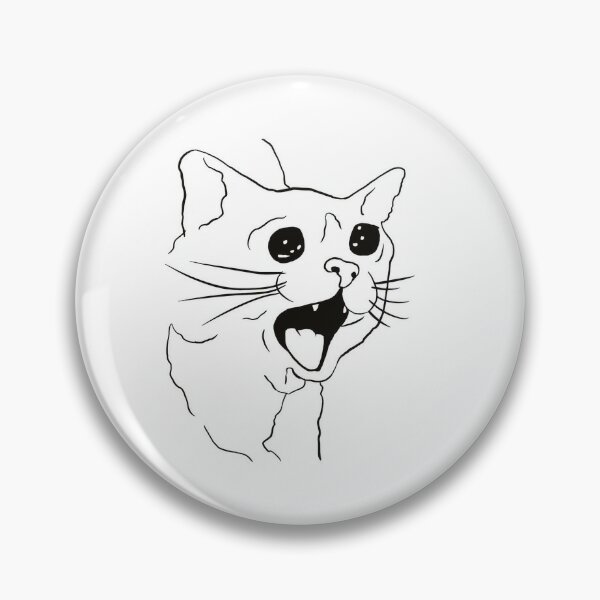 Ugly Coughing Cat Meme Pin Button Badge Coughing Cat Meme 