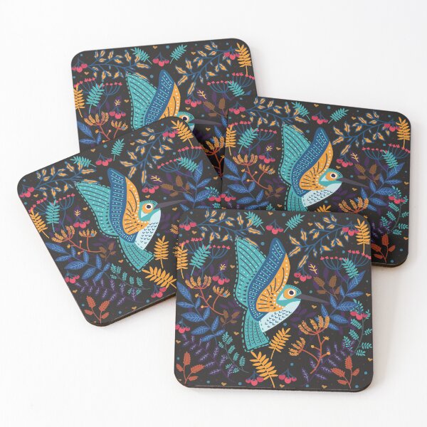 Artikelvorschau, Blauer gelber Vogel und Blumen entworfen und verkauft von craftipixel.