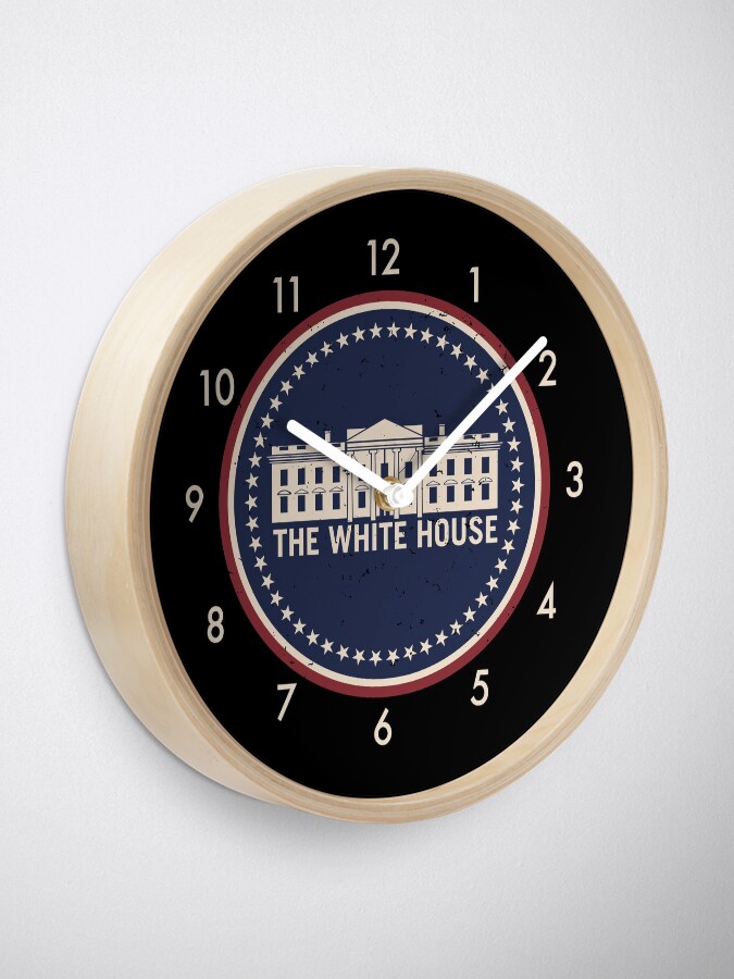 Alternate view of The White House Washington D.C. Vintage Style Logo Clock