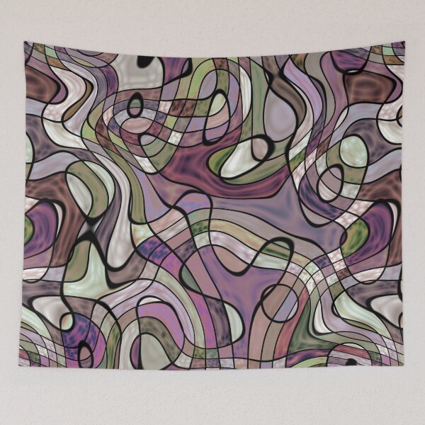 Item preview, Purple Violet Warped Twisted Retro Squares Art Pattern designed and sold by LC Graphic Design Studio.