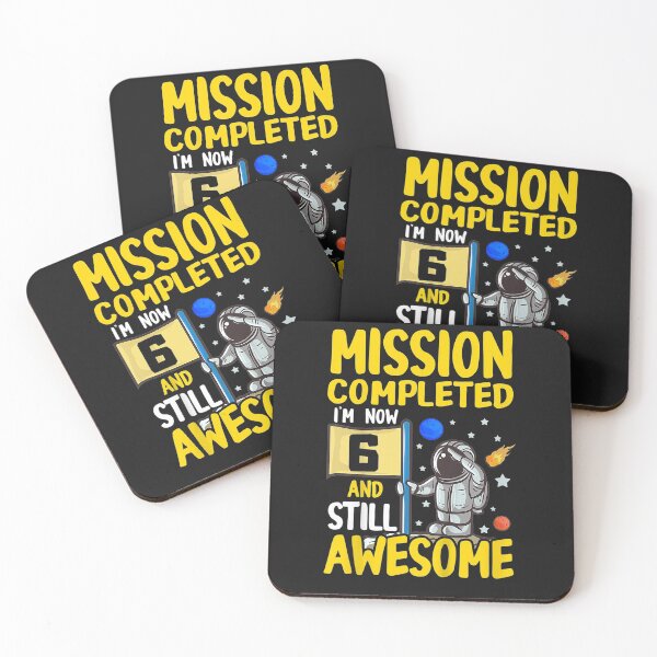 Item preview, Space Birthday Party Mission Completed I'm Now 6 And Still Awesome 6th Birthday Boys Astronaut designed and sold by YananWu83.