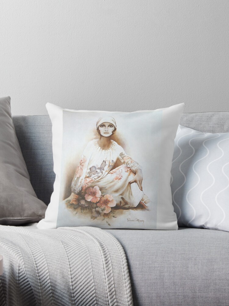 Throw Pillow, Moshgan designed and sold by Sara Moon