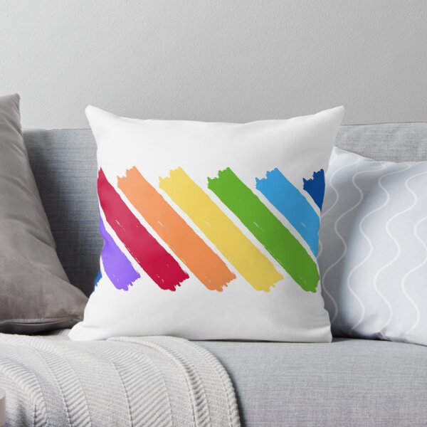 Rainbow Paint Splashes Throw Pillow