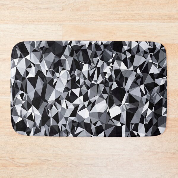 Item preview, geometric triangle polygon pattern abstract in black and white designed and sold by Mrvell.