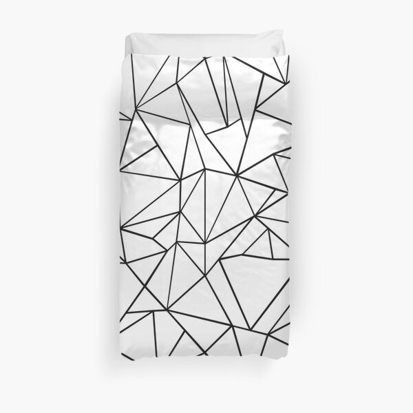 Abstraction Outline Black on White Duvet Cover