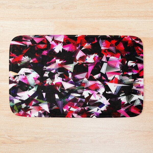 Item preview, psychedelic geometric triangle polygon abstract pattern in red pink black designed and sold by Mrvell.