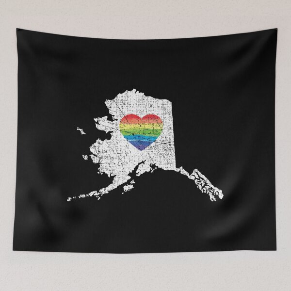 Item preview, Alaska Gay Pride Heart Rainbow Flag LGBT Month Lesbian Bisexual designed and sold by Tee Kaboom!.