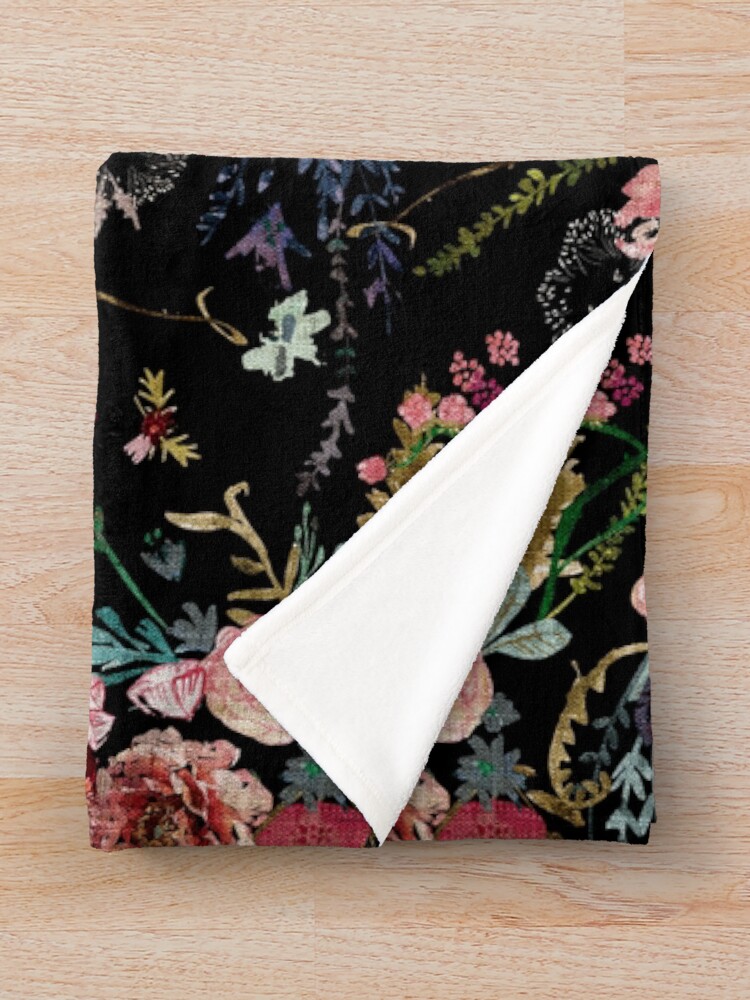 Alternate view of Midnight Floral Throw Blanket