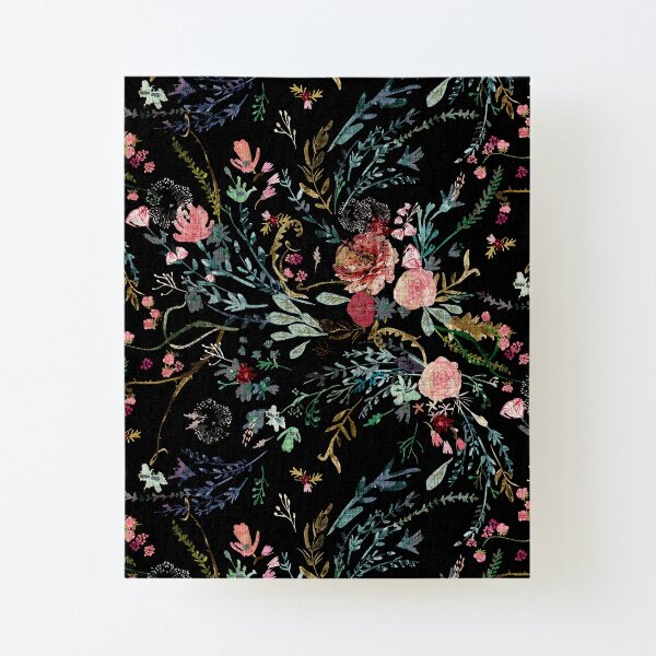 Midnight Floral Canvas Mounted Print