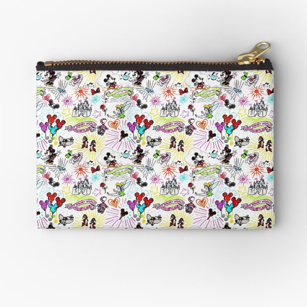 Character Sketch Vacation Print Zipper Pouch
