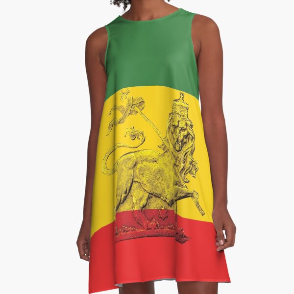 Lion of Judah Rasta Colours A-Line Dress