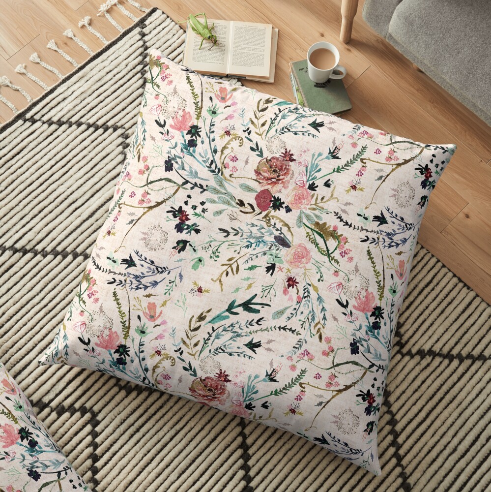 Fable Floral Floor Pillow