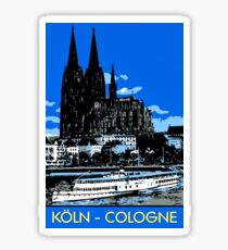 Koeln Cologne retro vintage style travel ad Sticker