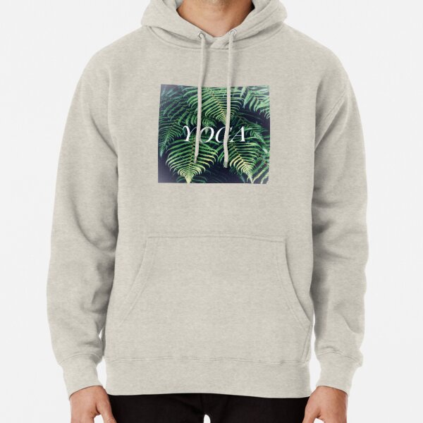 Nature Fern Yoga Design Pullover Hoodie