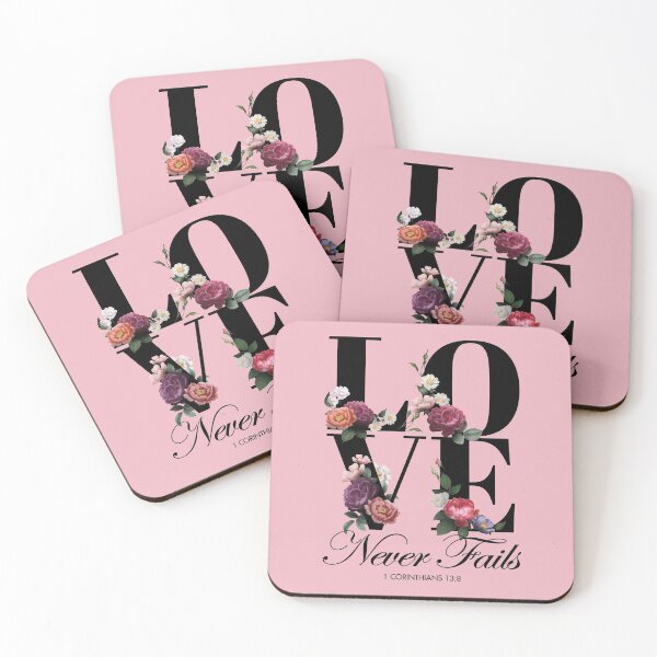 Item preview,  Love Never Fails in Elegant Floral Font designed and sold by KA DESIGNS.